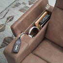 Ashley Lorrenton Caramel Glider PWR REC w/Audio System