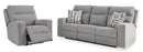 Ashley Bisco Pewter Power Reclining Sofa & Recliner