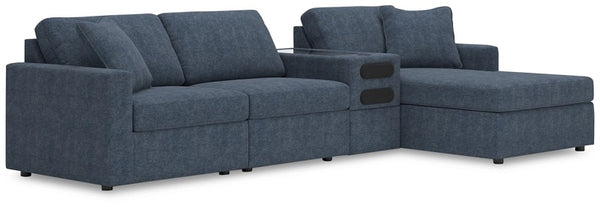 Ashley Modmax Ink 4-Piece Sectional with Chaise and Audio Console