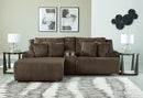 Ashley Top Tier Chocolate 3-Piece Sectional Sofa with Chaise