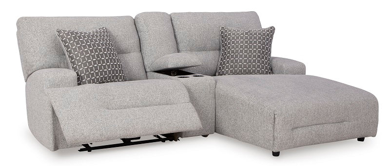 Ashley Acklen Place-Pewter 3-Piece Power Reclining Sectional Sofa with Chaise