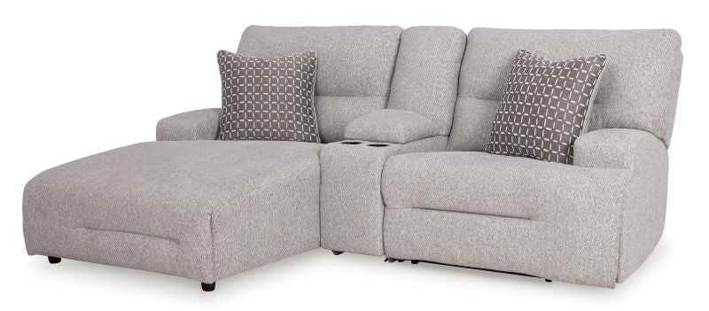 Ashley Acklen Place Pewter 3-Piece Power Reclining Sectional Sofa with Chaise