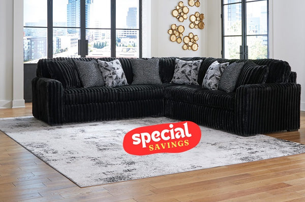 Ashley Midnight-Madness Onyx 3-Piece Sectional