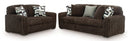 Ashley Midnight-Madness Chocolate Sofa and Loveseat