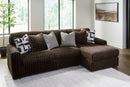 Ashley Midnight-Madness Chocolate 2-Piece Sectional Sofa with Chaise