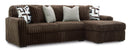 Ashley Midnight-Madness Chocolate 2-Piece Sectional Sofa with Chaise