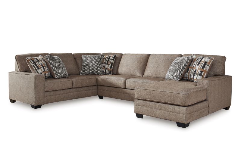 Ashley Cannonbrook Nutmeg 3-Piece Sectional with Chaise