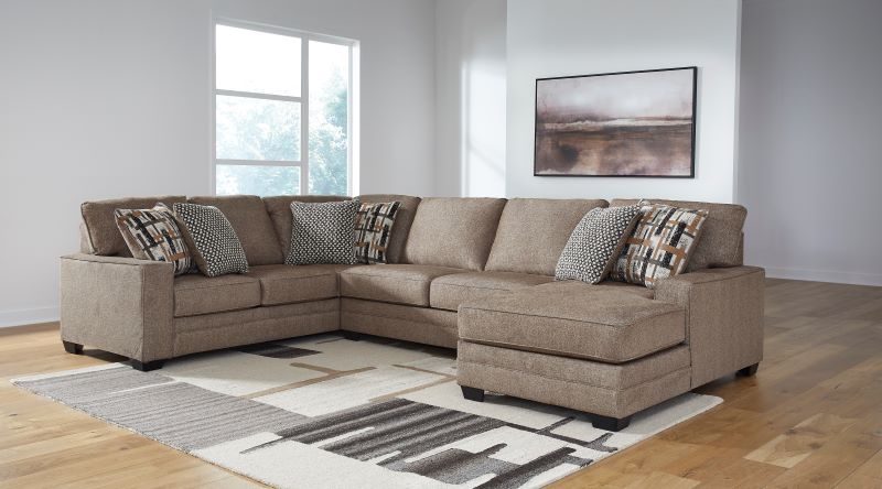 Ashley Cannonbrook Nutmeg 3-Piece Sectional with Chaise