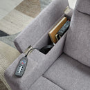 Ashley Pineland Pewter Glider PWR REC w/Audio System