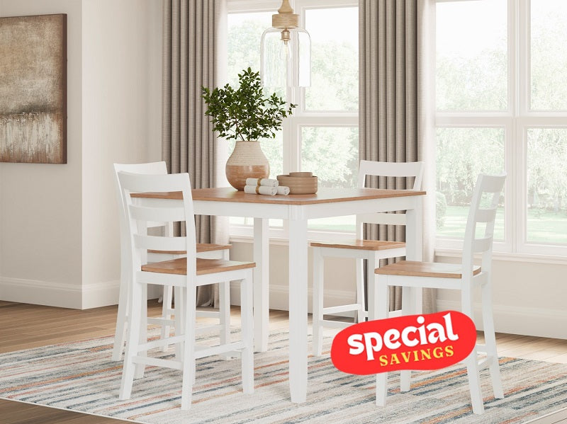 Ashley Gesthaven Natural/White Counter Table Set