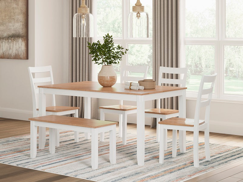 Ashley Gesthaven Natural/White Dining Room Table Set