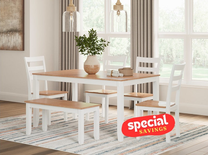 Ashley Gesthaven Natural/White Dining Room Table Set