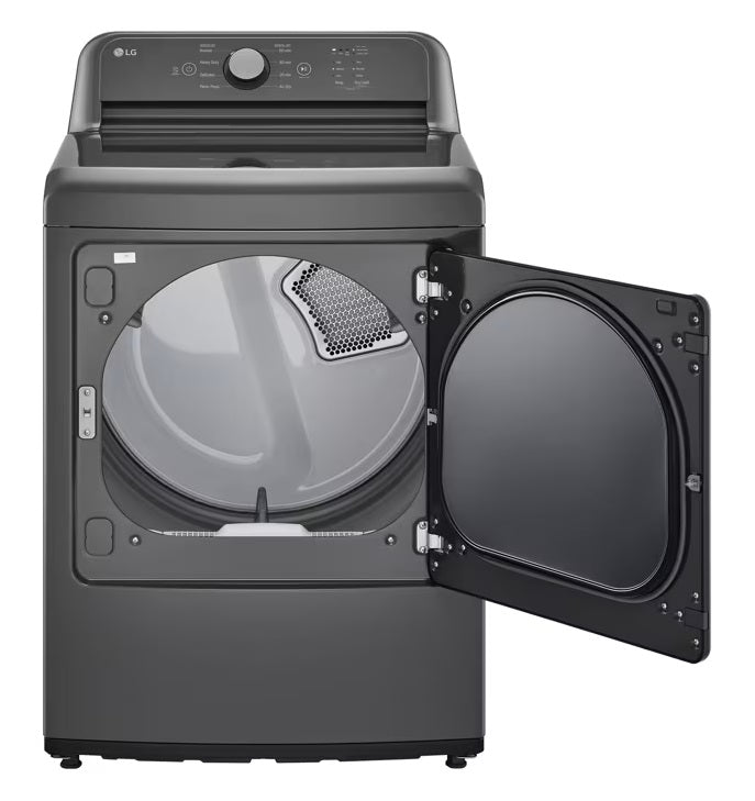 LG 4.1 cu. ft. Top Load Washer with 4-Way Agitator® and TurboDrum™ Technology & 7.3 cu. ft. Ultra Large Capacity Rear Control Electric Dryer with Sensor Dry Technology