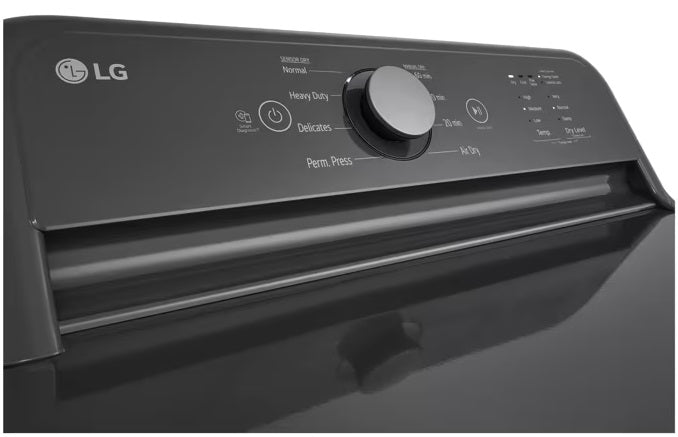 LG 4.1 cu. ft. Top Load Washer with 4-Way Agitator® and TurboDrum™ Technology & 7.3 cu. ft. Ultra Large Capacity Rear Control Electric Dryer with Sensor Dry Technology