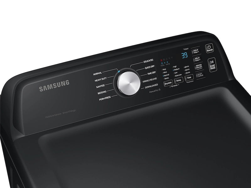 SAMSUNG 4.7 cu. ft. Large Capacity Smart Top Load Washer with Active WaterJet in Brushed Black (WA47CG3500AVA4) & 7.4 cu. ft. Smart Electric Dryer with Sensor Dry in Brushed Black (DVE47CG3500VA3)
