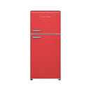 Galanz 18 cu. ft. Retro Top Mount Freezer Refrigerator with Glass Shelves in Red (GLR18TMRDER)
