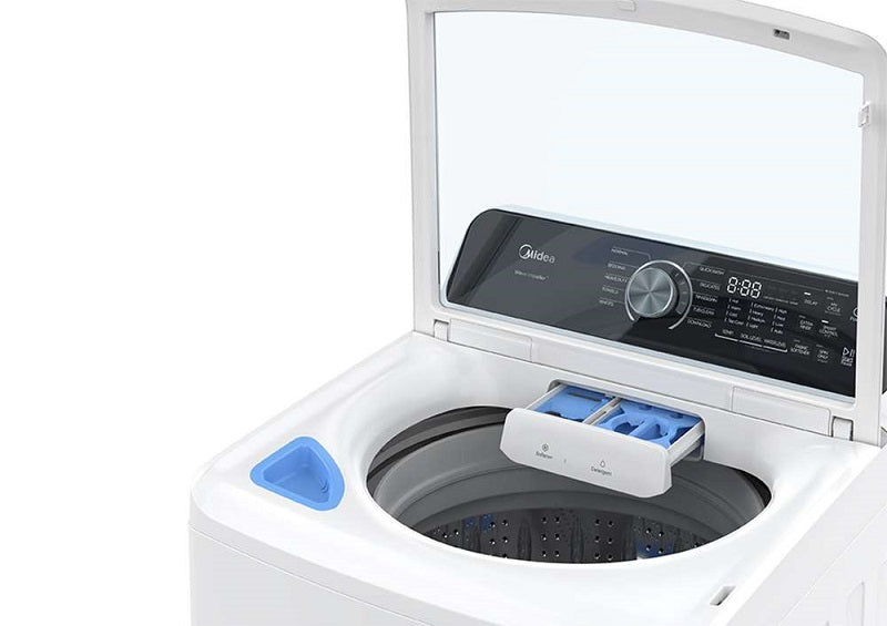 Midea® 4.4 Cu.Ft. Smart Top Load Washer with Power Wave 360° Agitator & 7.0 Cu.Ft. Smart Tumble Dryer