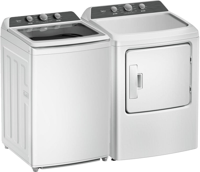 Midea 4.1 CF Top Load Washer (MLTW41A1BWW) & 7.0 CF Electric Dryer (MLTE41N1BWW)