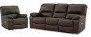 Ashley Leesworth-Dark Brown Power Reclining Sofa & Power Recliner