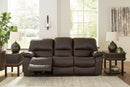Ashley Leesworth-Dark Brown Power Reclining Sofa & Power Recliner
