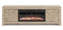 Ashley Cayboni Tan 71" TV Stand with Electric Fireplace