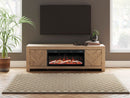 Ashley Cayboni Tan 71" TV Stand with Electric Fireplace