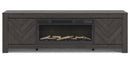Ashley Cayboni Black 71" TV Stand with Electric Fireplace