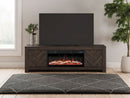 Ashley Cayboni Black 71" TV Stand with Electric Fireplace