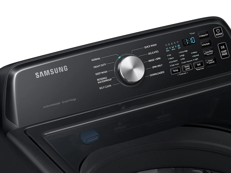 SAMSUNG 4.7 cu. ft. Large Capacity Smart Top Load Washer with Active WaterJet in Brushed Black (WA47CG3500AVA4) & 7.4 cu. ft. Smart Electric Dryer with Sensor Dry in Brushed Black (DVE47CG3500VA3)
