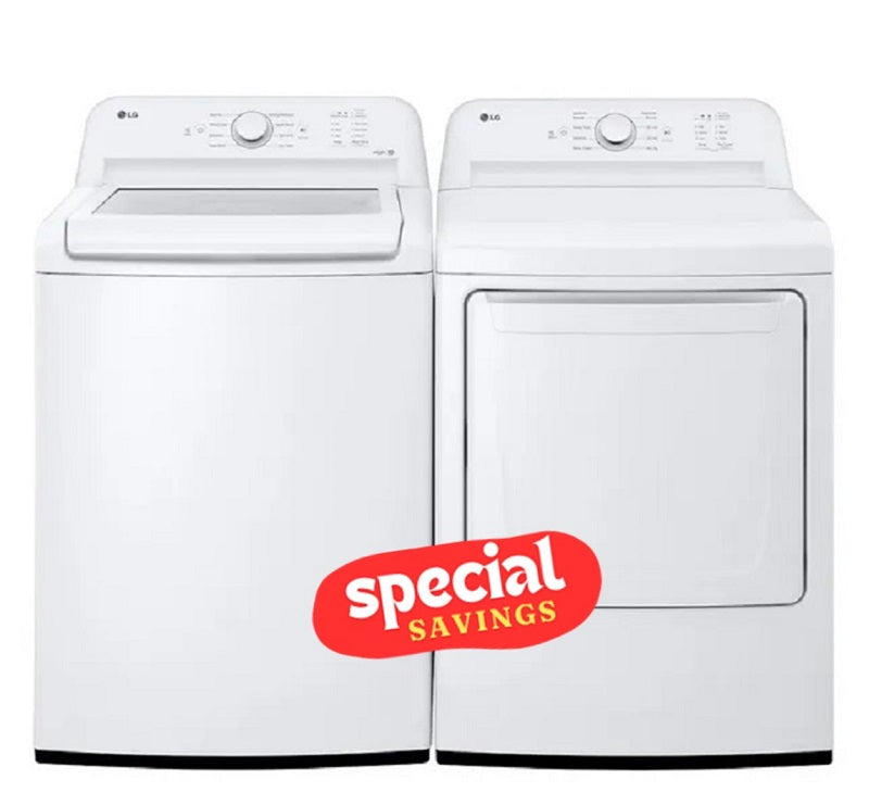 LG 4.1 CF Ultra Large Capacity Top Load Washer, Agitator & 7.3 CF Ultra Large High Efficiency Electric Dryer - Limited Time!