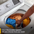 Whirlpool 4.2–4.3 Cu. Ft. Top Load Washer with 2-in-1 Removable Agitator and Soft Close Glass Lid (WTW4307SW) & 7.0 cu. ft. Electric Dryer with Adaptive Dry and Wrinkle Shield™ option (WED4307SW)