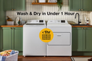 Whirlpool 4.2–4.3 Cu. Ft. Top Load Washer with 2-in-1 Removable Agitator and Soft Close Glass Lid (WTW4307SW) & 7.0 cu. ft. Electric Dryer with Adaptive Dry and Wrinkle Shield™ option (WED4307SW)