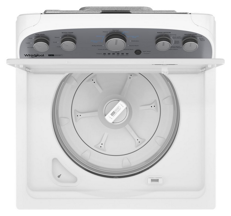 Whirlpool 3.8-3.9 CF Top Load Washer with Removable Agitator (WTW4957PW) & 7.0 cu. ft. Top Load Electric Dryer with AutoDry™ Drying System (WED4950HW)