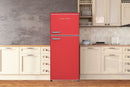 Galanz 18 cu. ft. Retro Top Mount Freezer Refrigerator with Glass Shelves in Red (GLR18TMRDER)