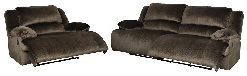 Ashley Clonmel Chocolate Reclining Sofa & Wide Seat Recliner