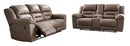 Ashley Stoneland Fossil Reclining Sofa & Reclining Love Seat