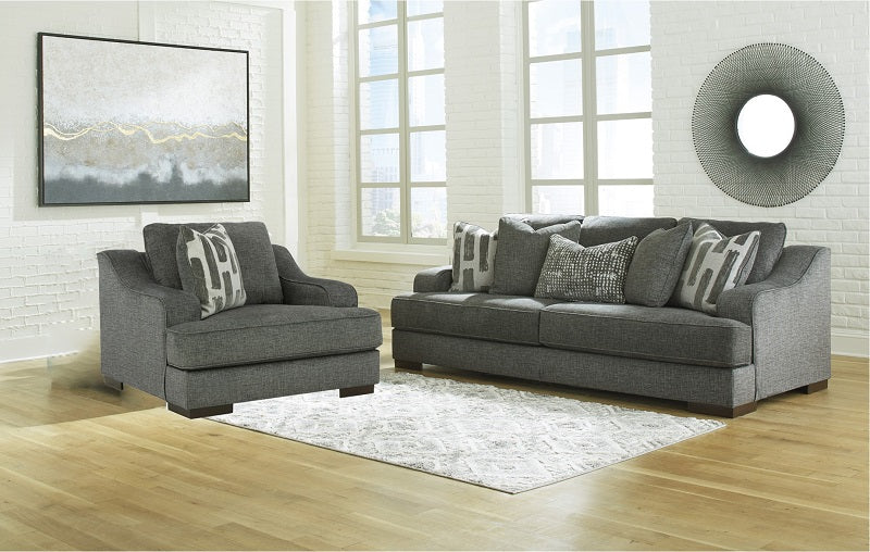 Ashley Lessinger Pewter Sofa & Oversized Chair