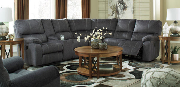 Urbino charcoal power store reclining sectional