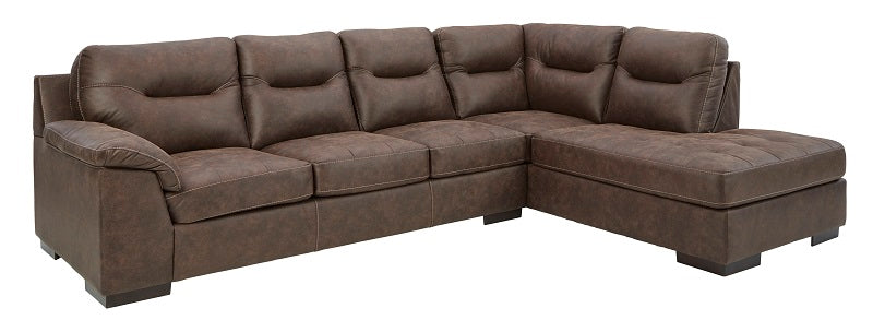 Ashley Maderla Walnut 2-Piece Sectional with Chaise