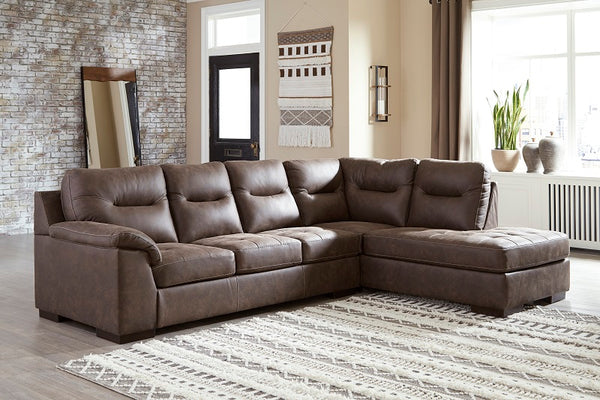 Ashley Maderla Walnut 2-Piece Sectional with Chaise
