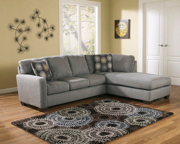 Ashley Zella Charcoal 2-Piece Sectional with Chaise