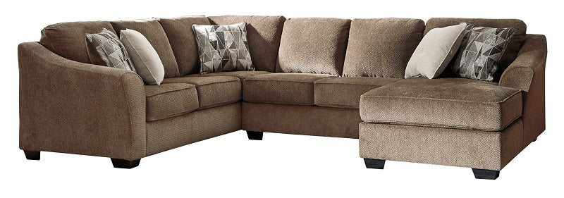 Ashley Graftin Teak 3-Piece Chaise Sectional