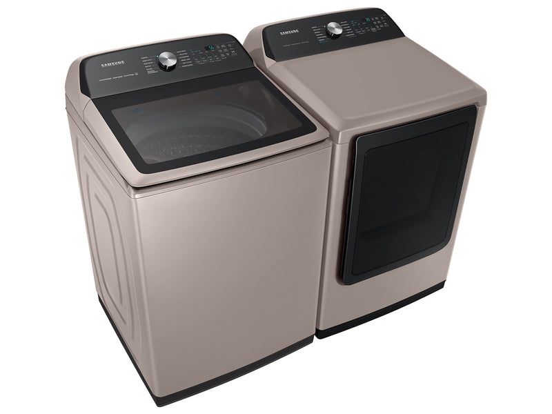 Samsung 5.2 cu. ft. Top Load Washer & 7.4 cu. ft. Dryer with Steam Sanitize+ in Champagne