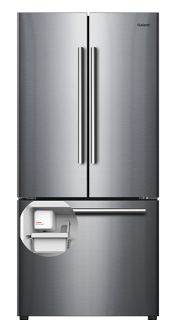 Galanz 16 Cu Ft 3 Door French Door Refrigerator with Built-in Ice Maker
