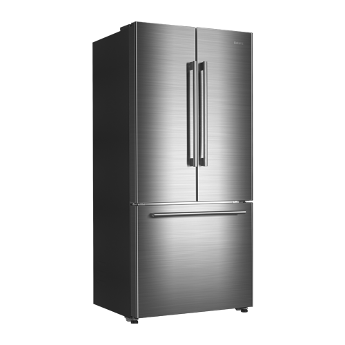 Galanz Built In Ice Maker Refrigerator, French Door Fridge, Adjustable Electrical Thermostat Control, 18 Cu Ft, True Stainless Steel