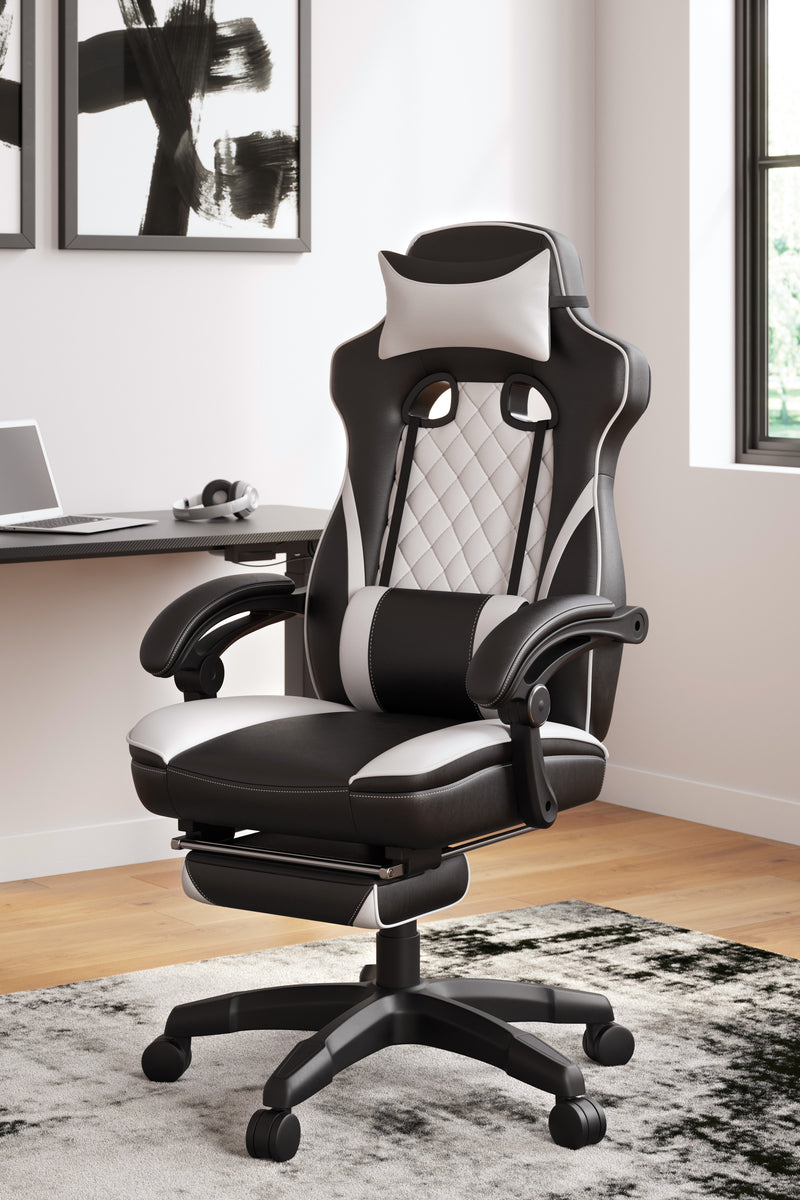 Ashley Lynxtyn Gaming Chair - White & Black