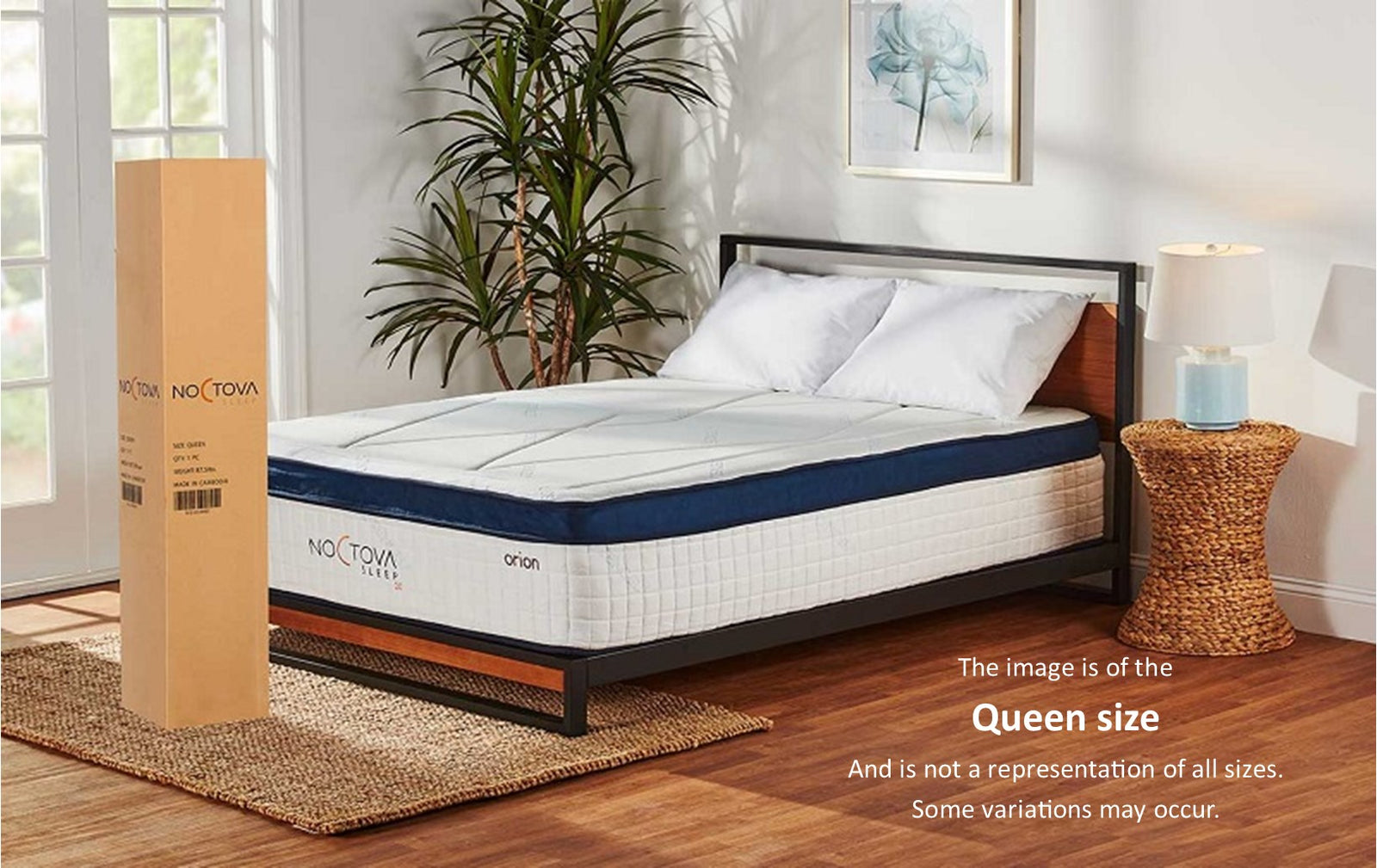 noctova cool ice memory foam mattress power base