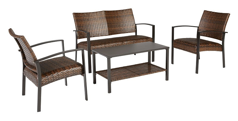 Ashley Zariyah Outdoor Love/Chairs/Table Set (Set of 4)