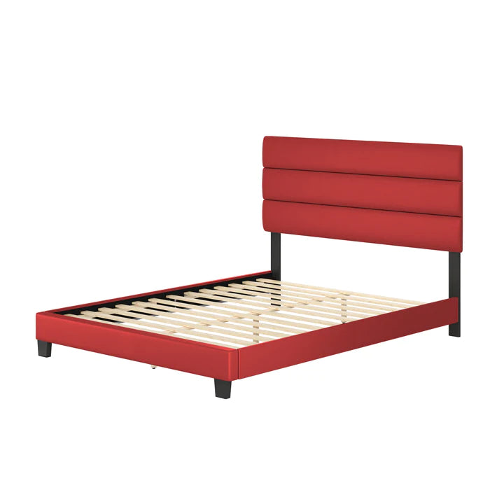 Piedmont Red Faux Leather Bed