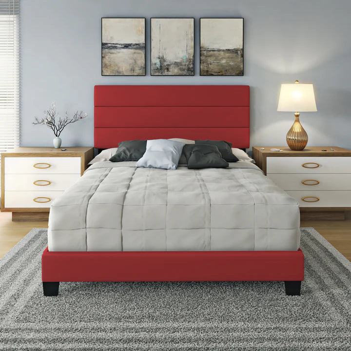 Piedmont Red Faux Leather Bed